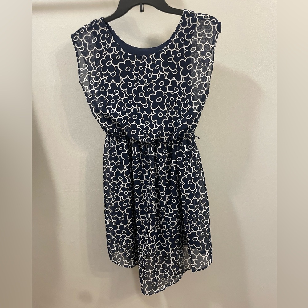 By & By Girls Navy Floral Sleeveless Dress